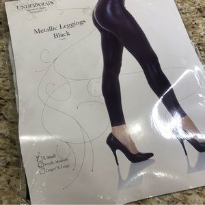 Underwraps Metallic Black Costume Leggings Small/Medium